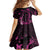 Personalised Survivor Melody Pink Kid Short Sleeve Dress Breast Cancer Polynesian Pattern