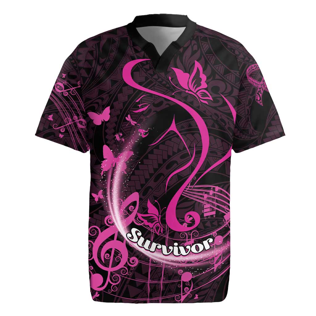 Personalised Survivor Melody Pink Rugby Jersey Breast Cancer Polynesian Pattern LT01 Pink - Polynesian Pride