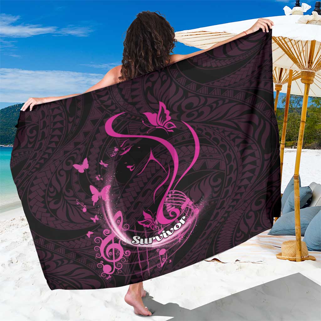 Survivor Melody Pink Sarong Breast Cancer Polynesian Pattern LT01 One Size 44 x 66 inches Pink - Polynesian Pride