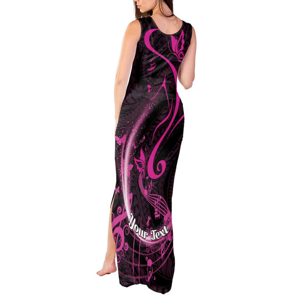 Breast Cancer Couples Matching Tank Maxi Dress and Long Sleeve Button Shirts Survivor Polynesian Ribbon Butterfly LT05 main image 0