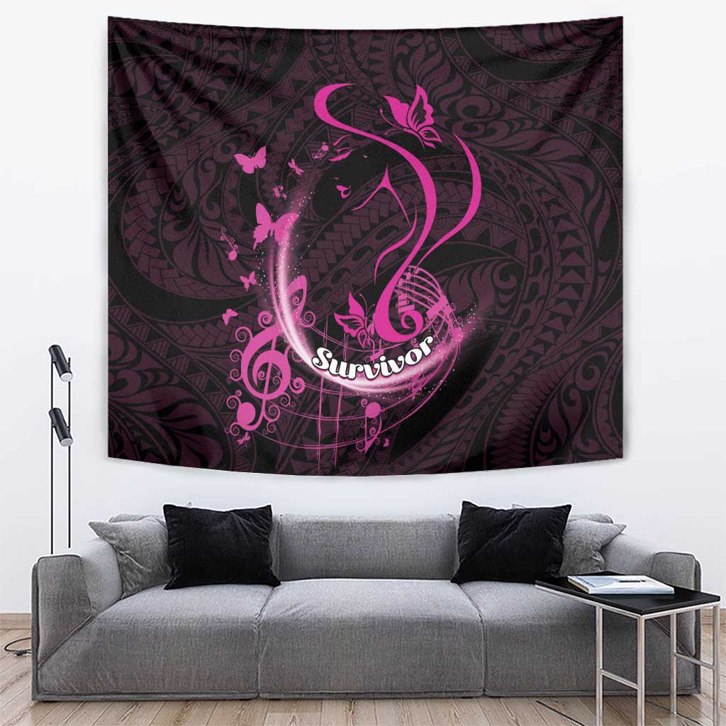 Survivor Melody Pink Tapestry Breast Cancer Polynesian Pattern LT01 Pink - Polynesian Pride