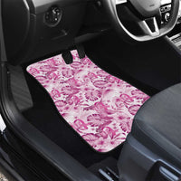Pink Ribbon Hibiscus Tropical Pattern Car Mats Breast Cancer