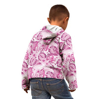 Pink Ribbon Hibiscus Tropical Pattern Kid Hoodie Breast Cancer