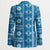 Fiji Masi All Blue Blazer Tapa Pattern - Polynesian Pride