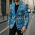 Fiji Masi All Blue Blazer Tapa Pattern - Polynesian Pride