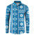 Fiji Masi All Blue Button Sweatshirt Tapa Pattern - Polynesian Pride