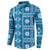 Fiji Masi All Blue Button Sweatshirt Tapa Pattern - Polynesian Pride