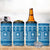Fiji Masi All Blue 4 in 1 Can Cooler Tumbler Tapa Pattern - Polynesian Pride