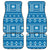 Fiji Masi All Blue Car Mats Tapa Pattern - Polynesian Pride