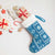 Fiji Masi All Blue Christmas Stocking Tapa Pattern - Polynesian Pride