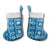 Fiji Masi All Blue Christmas Stocking Tapa Pattern - Polynesian Pride