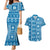 Fiji Masi All Blue Couples Matching Mermaid Dress and Hawaiian Shirt Tapa Pattern - Polynesian Pride