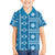Fiji Masi All Blue Family Matching Puletasi and Hawaiian Shirt Tapa Pattern - Polynesian Pride
