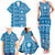 Fiji Masi All Blue Family Matching Tank Maxi Dress and Hawaiian Shirt Tapa Pattern - Polynesian Pride