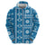 Fiji Masi All Blue Hoodie Tapa Pattern - Polynesian Pride