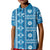 Fiji Masi All Blue Kid Polo Shirt Tapa Pattern - Polynesian Pride