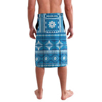 Fiji Masi All Blue Lavalava Tapa Pattern - Polynesian Pride