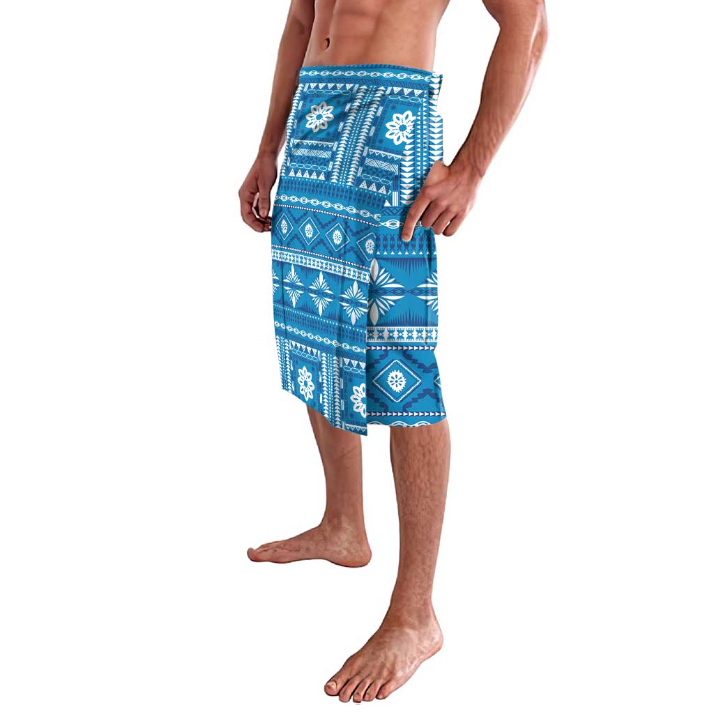 Fiji Masi All Blue Lavalava Tapa Pattern - Polynesian Pride