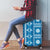 Fiji Masi All Blue Luggage Cover Tapa Pattern - Polynesian Pride