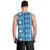Fiji Masi All Blue Men Tank Top Tapa Pattern - Polynesian Pride