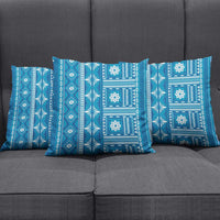Fiji Masi All Blue Pillow Cover Tapa Pattern - Polynesian Pride