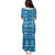 Fiji Masi All Blue Puletasi Tapa Pattern - Polynesian Pride