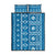 Fiji Masi All Blue Quilt Bed Set Tapa Pattern - Polynesian Pride