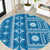 Fiji Masi All Blue Round Carpet Tapa Pattern - Polynesian Pride