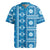 Fiji Masi All Blue Rugby Jersey Tapa Pattern - Polynesian Pride