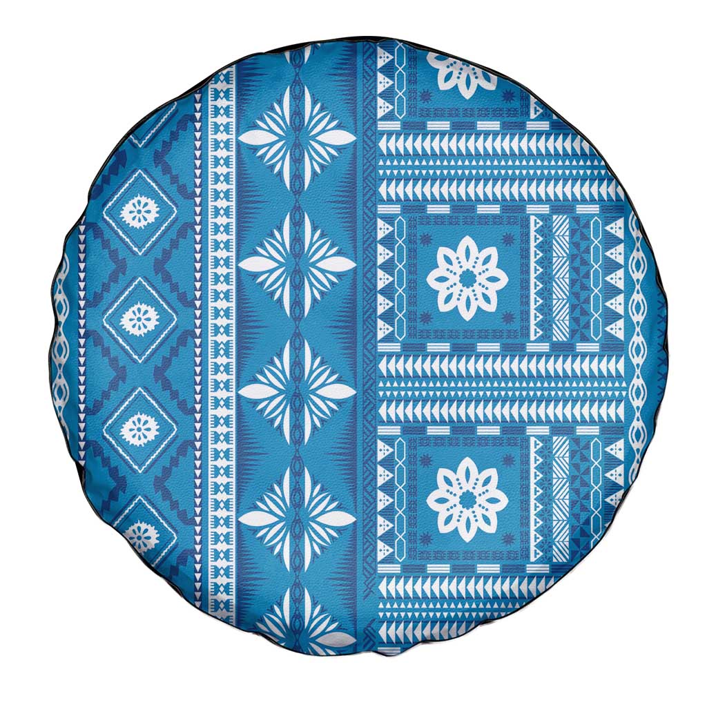 Fiji Masi All Blue Spare Tire Cover Tapa Pattern - Polynesian Pride