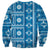 Fiji Masi All Blue Sweatshirt Tapa Pattern - Polynesian Pride