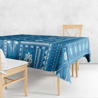 Fiji Masi All Blue Tablecloth Tapa Pattern - Polynesian Pride