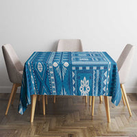 Fiji Masi All Blue Tablecloth Tapa Pattern - Polynesian Pride