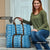 Fiji Masi All Blue Travel Bag Tapa Pattern - Polynesian Pride