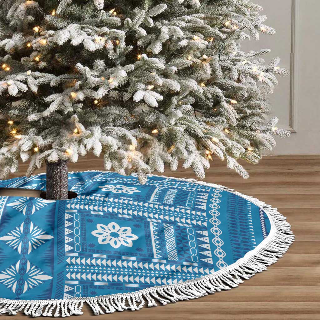 Fiji Masi All Blue Tree Skirt Tapa Pattern - Polynesian Pride