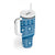 Fiji Masi All Blue Tumbler With Handle Tapa Pattern - Polynesian Pride