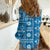Fiji Masi All Blue Women Casual Shirt Tapa Pattern - Polynesian Pride