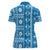 Fiji Masi All Blue Women Polo Shirt Tapa Pattern - Polynesian Pride