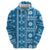 Fiji Masi All Blue Zip Hoodie Tapa Pattern - Polynesian Pride