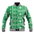 Fiji Masi All Green Baseball Jacket Tapa Pattern - Polynesian Pride