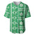 Fiji Masi All Green Baseball Jersey Tapa Pattern - Polynesian Pride
