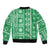 Fiji Masi All Green Bomber Jacket Tapa Pattern - Polynesian Pride