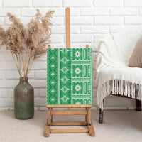Fiji Masi All Green Canvas Wall Art Tapa Pattern - Polynesian Pride