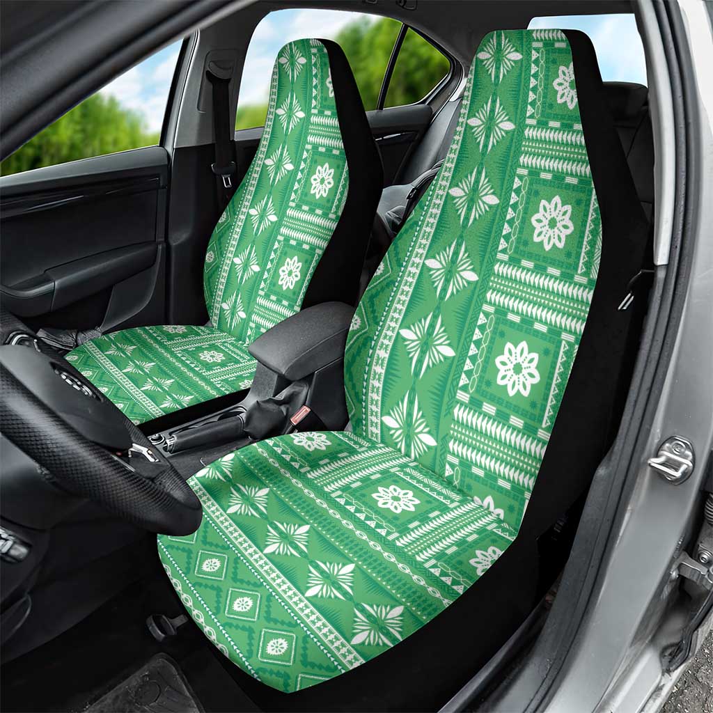 Fiji Masi All Green Car Seat Cover Tapa Pattern - Polynesian Pride