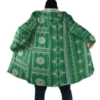 Fiji Masi All Green Cloak Tapa Pattern - Polynesian Pride