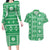 Fiji Masi All Green Couples Matching Long Sleeve Bodycon Dress and Hawaiian Shirt Tapa Pattern - Polynesian Pride