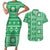 Fiji Masi All Green Couples Matching Short Sleeve Bodycon Dress and Hawaiian Shirt Tapa Pattern - Polynesian Pride
