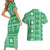 Fiji Masi All Green Couples Matching Short Sleeve Bodycon Dress and Hawaiian Shirt Tapa Pattern - Polynesian Pride