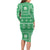 Fiji Masi All Green Family Matching Long Sleeve Bodycon Dress and Hawaiian Shirt Tapa Pattern - Polynesian Pride