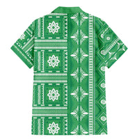 Fiji Masi All Green Family Matching Mermaid Dress and Hawaiian Shirt Tapa Pattern - Polynesian Pride